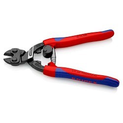Knipex® 7112200 Compact Bolt Cutter, Cutting Capacity: 5.2 mm Dia Medium Hard Wire, 4 mm Dia Hard Wire, 3.6 mm Dia Piano Wire, 200 mm Overall Length